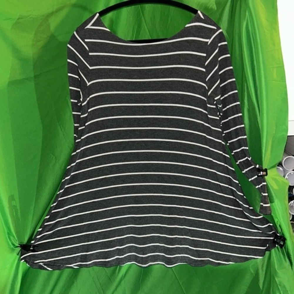 Altard‎ State Gray White Stripe Open Back Swing Top Small USA